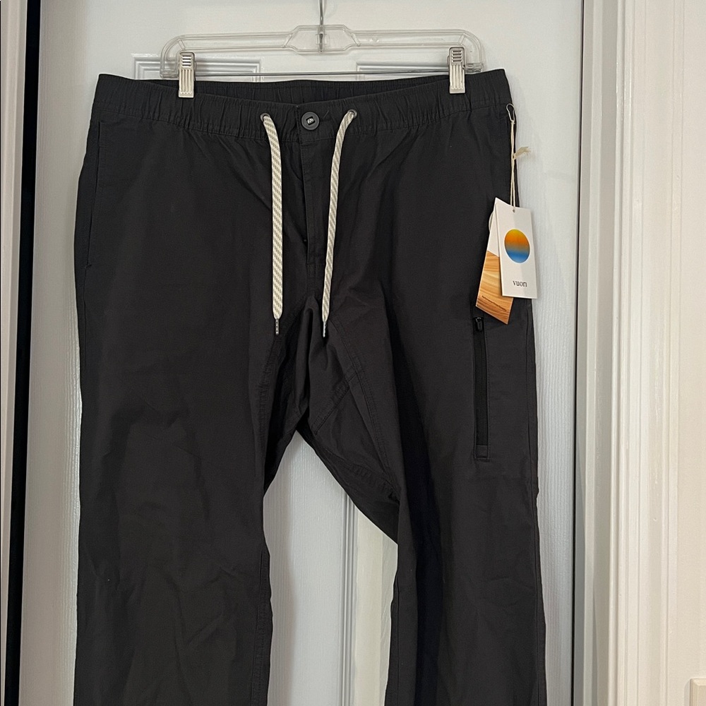 Vuori Pants Mens XL Charcoal Ripstop Performance Jogger Elastic Waist Sport B18